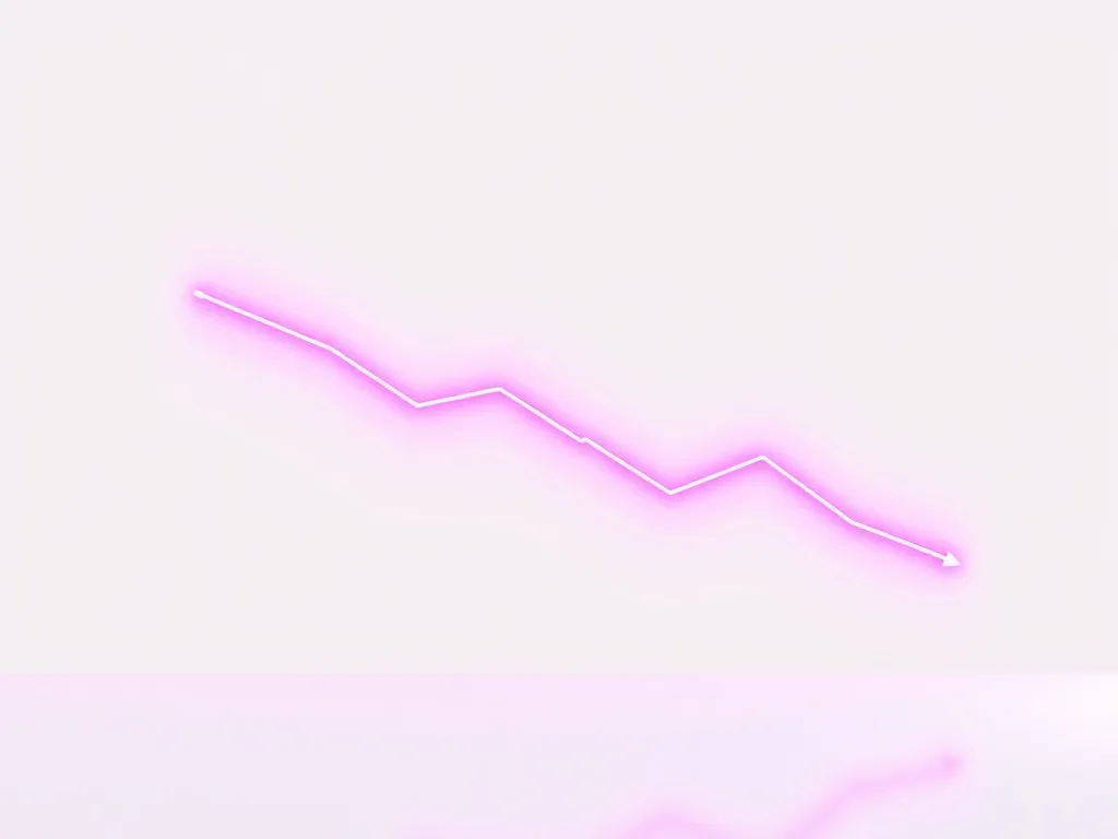 A minimalist 3D visualization of a declining graph line repr